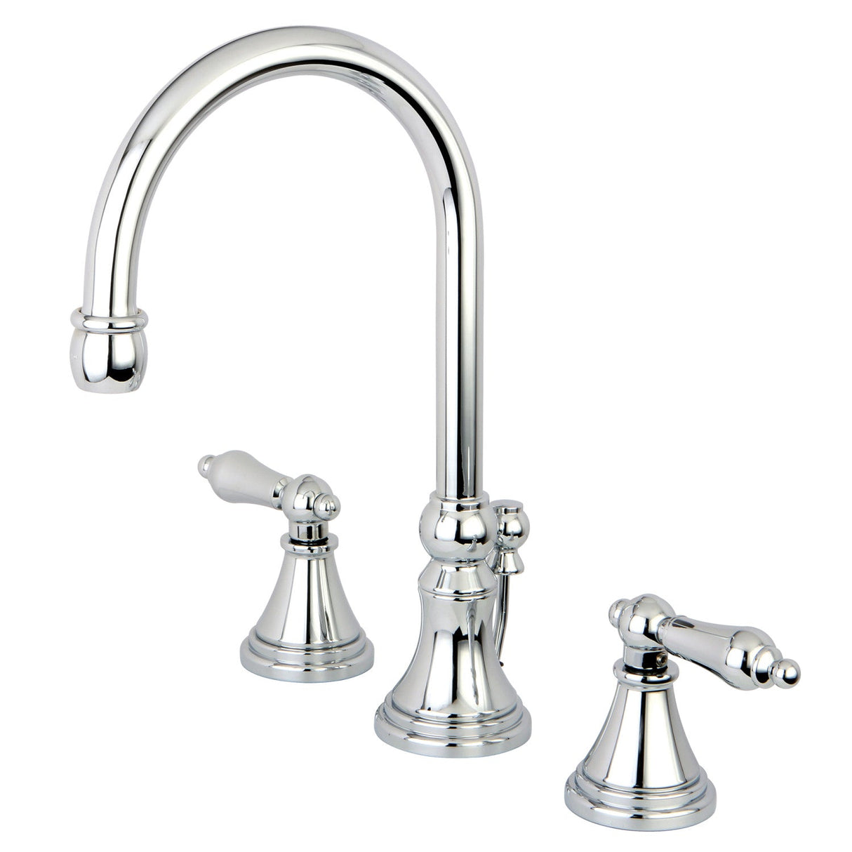 Governor KS2981AL Two-Handle 3-Hole Deck Mount Widespread Bathroom Faucet with Brass Pop-Up, Polished Chrome