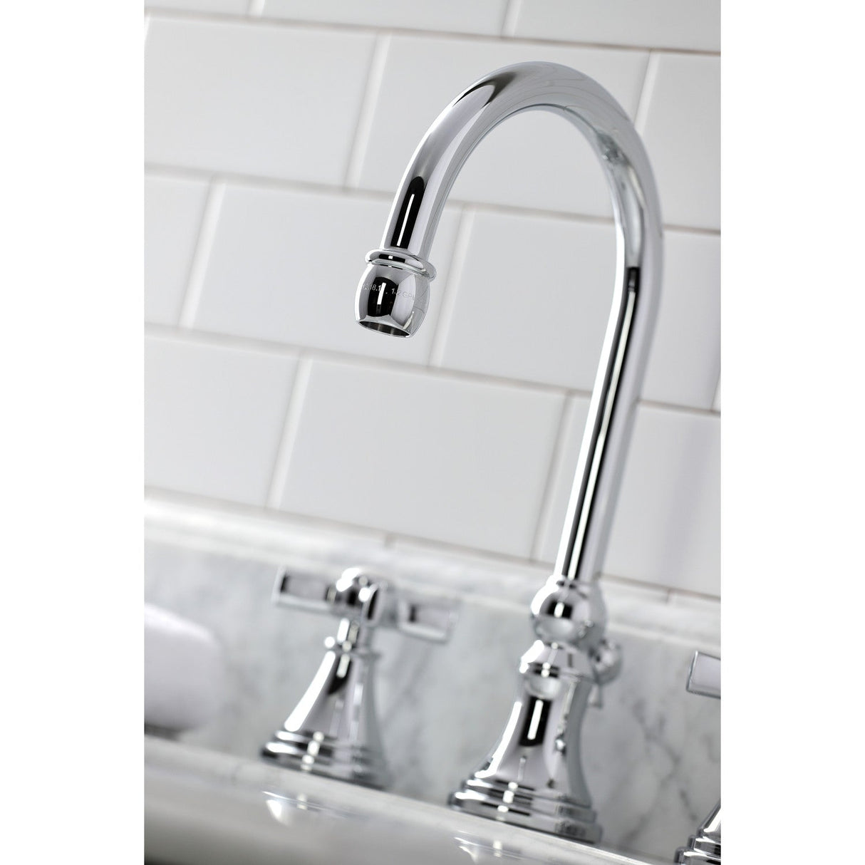 Millennium KS2981ZX Two-Handle 3-Hole Deck Mount Widespread Bathroom Faucet with Brass Pop-Up, Polished Chrome