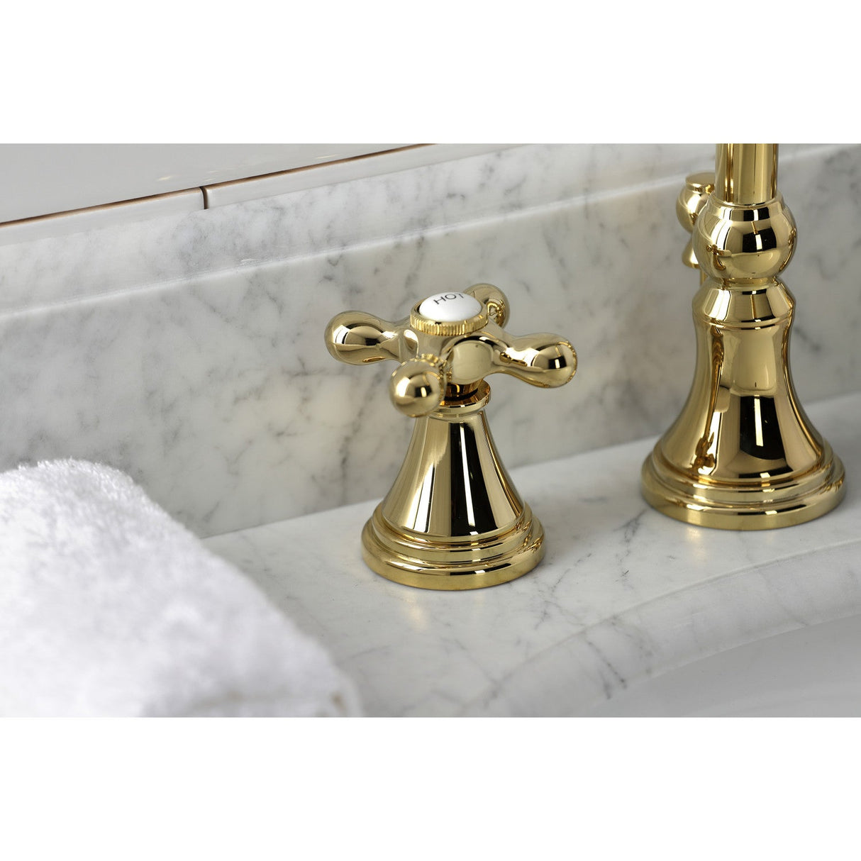 Governor KS2982AX Two-Handle 3-Hole Deck Mount Widespread Bathroom Faucet with Brass Pop-Up, Polished Brass