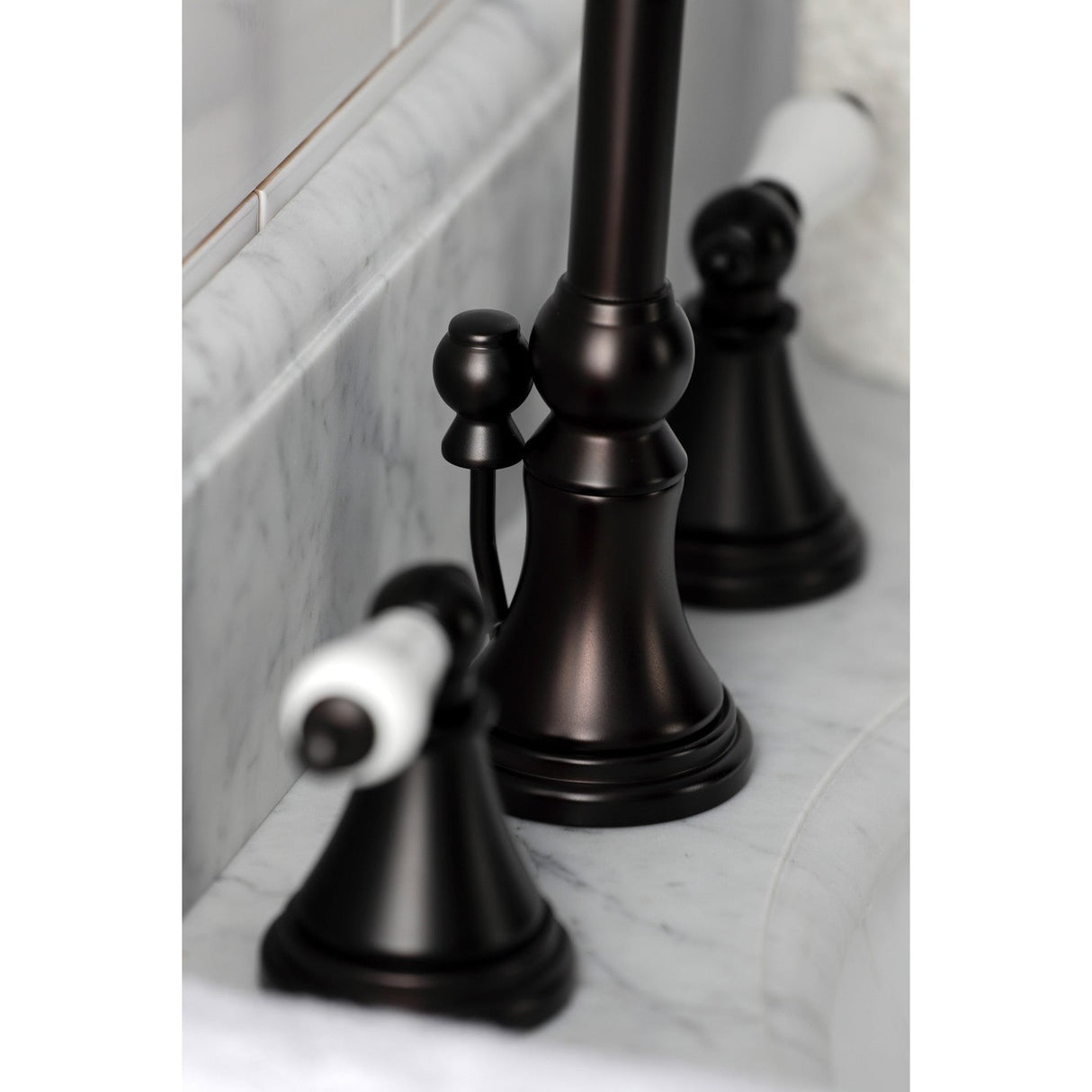 Governor KS2985PL Two-Handle 3-Hole Deck Mount Widespread Bathroom Faucet with Brass Pop-Up, Oil Rubbed Bronze