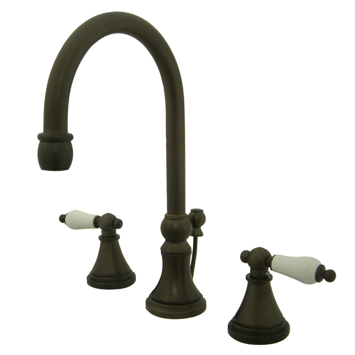 Governor KS2985PL Two-Handle 3-Hole Deck Mount Widespread Bathroom Faucet with Brass Pop-Up, Oil Rubbed Bronze