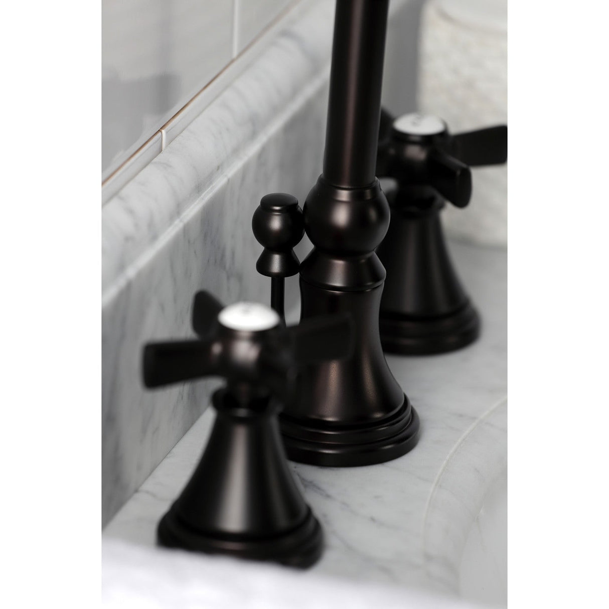Millennium KS2985ZX Two-Handle 3-Hole Deck Mount Widespread Bathroom Faucet with Brass Pop-Up, Oil Rubbed Bronze