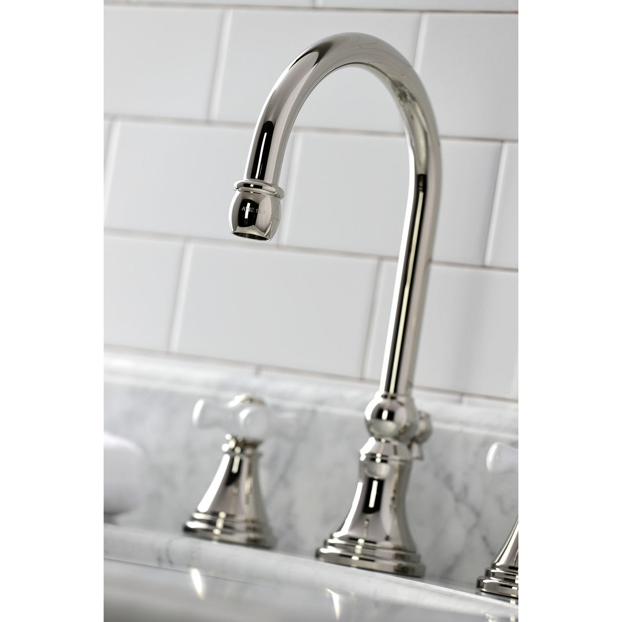 Governor KS2986PX Two-Handle 3-Hole Deck Mount Widespread Bathroom Faucet with Brass Pop-Up, Polished Nickel