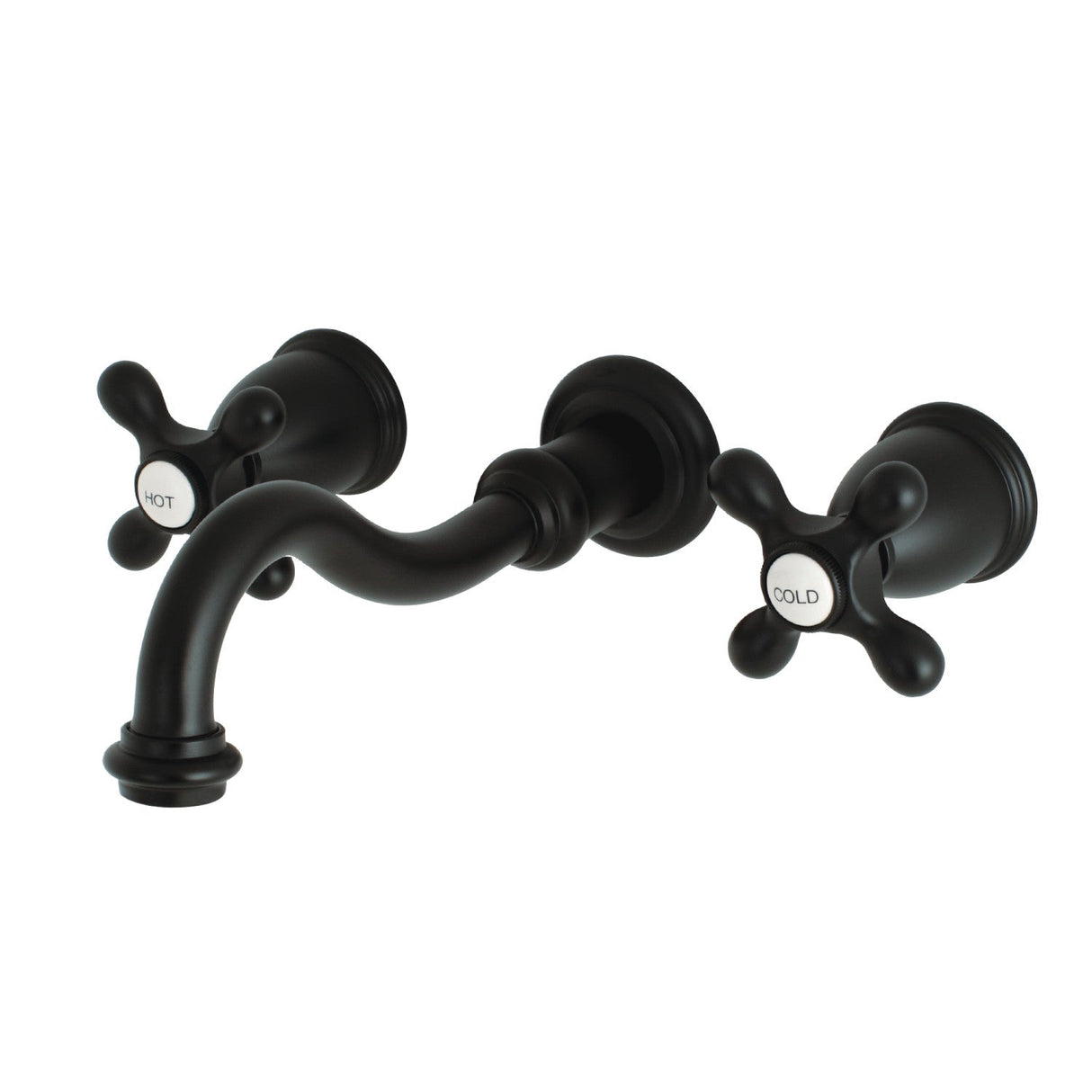 Restoration KS3020AX Two-Handle 3-Hole Wall Mount Roman Tub Faucet, Matte Black