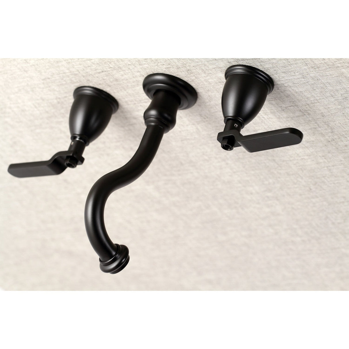 Whitaker KS3020KL Two-Handle 3-Hole Wall Mount Roman Tub Faucet, Matte Black