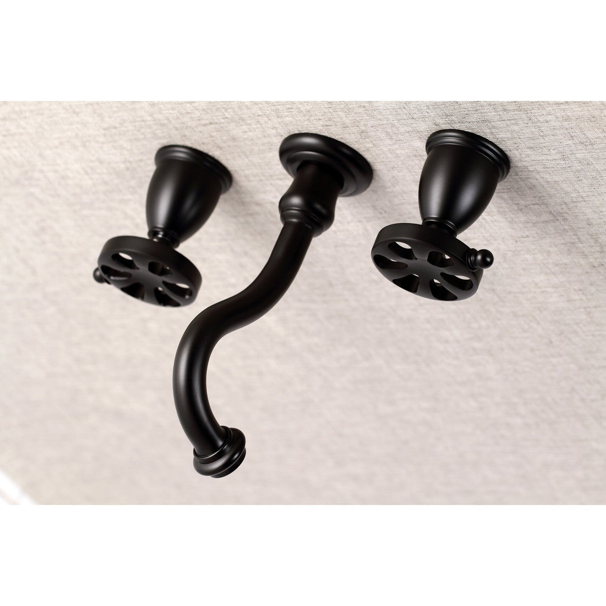 Belknap KS3020RX Two-Handle 3-Hole Wall Mount Roman Tub Faucet, Matte Black