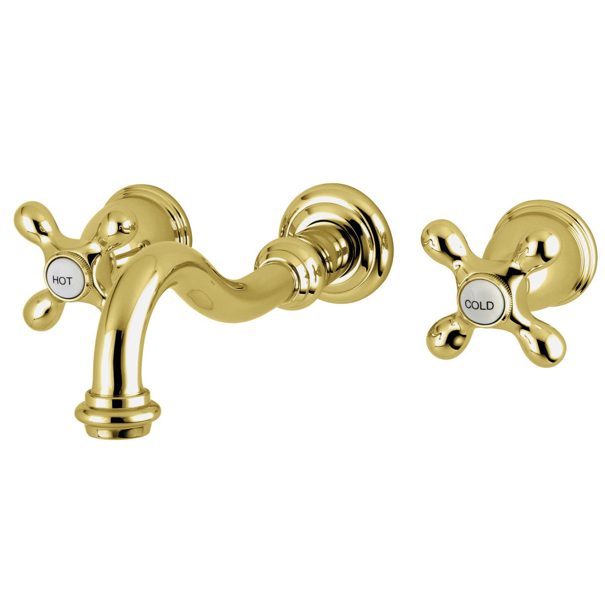 Restoration KS3022AX Two-Handle 3-Hole Wall Mount Roman Tub Faucet, Polished Brass