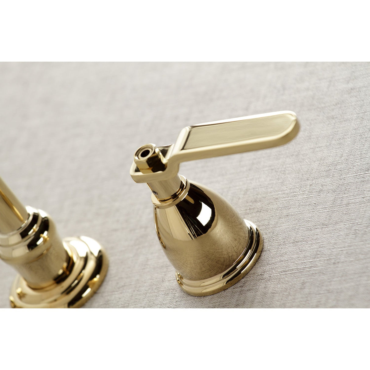 Whitaker KS3022KL Two-Handle 3-Hole Wall Mount Roman Tub Faucet, Polished Brass