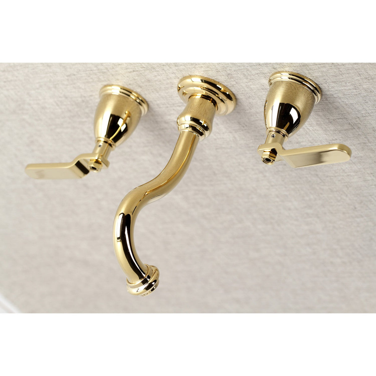 Whitaker KS3022KL Two-Handle 3-Hole Wall Mount Roman Tub Faucet, Polished Brass