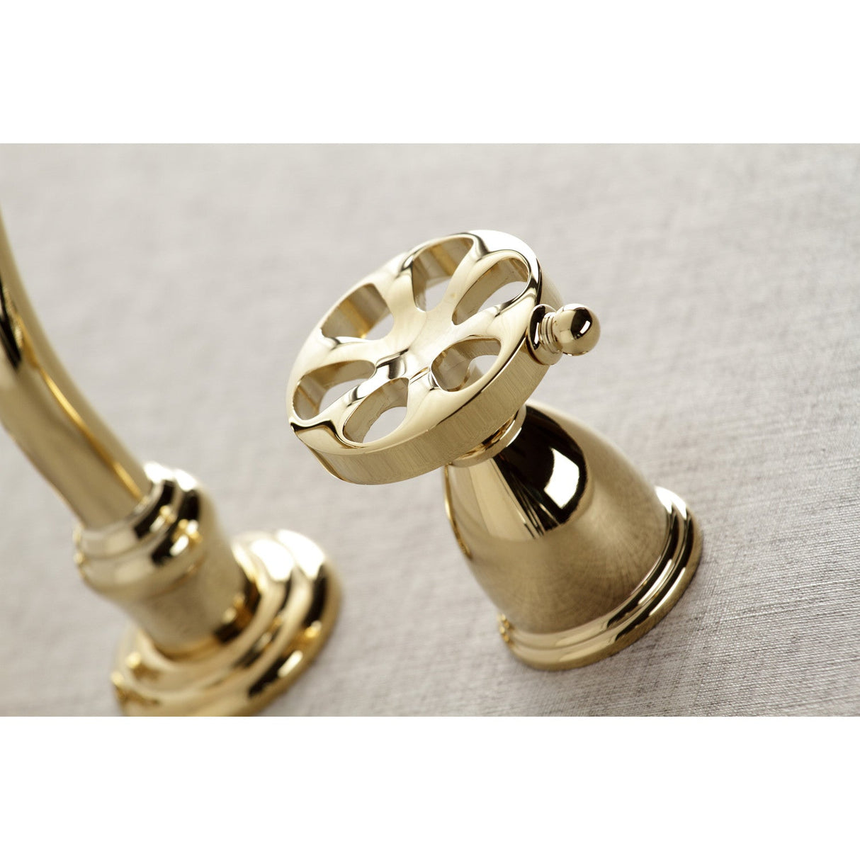 Belknap KS3022RX Two-Handle 3-Hole Wall Mount Roman Tub Faucet, Polished Brass