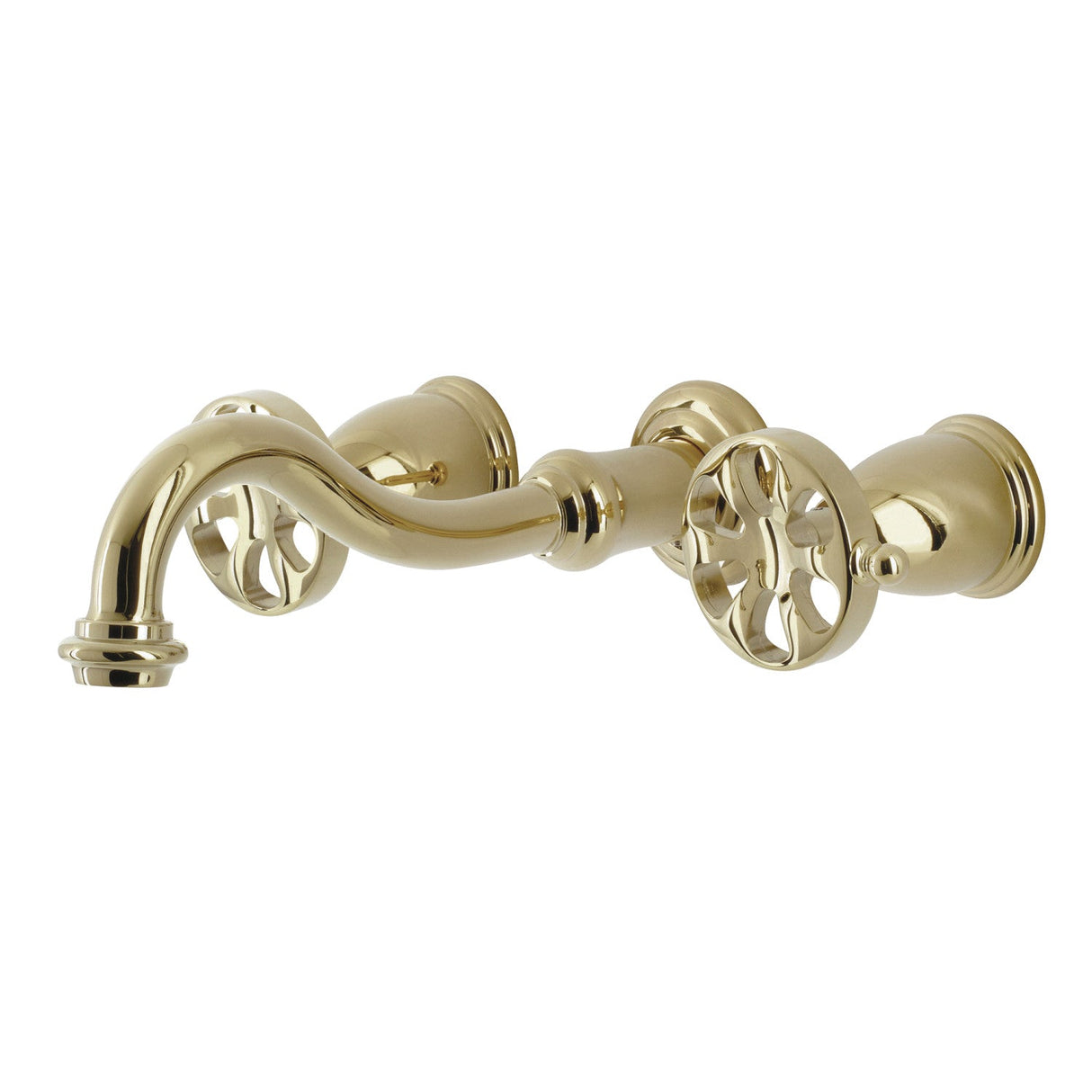 Belknap KS3022RX Two-Handle 3-Hole Wall Mount Roman Tub Faucet, Polished Brass