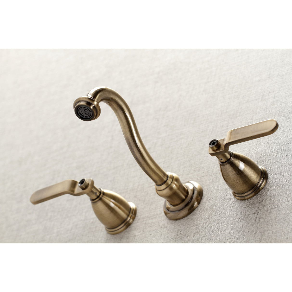 Whitaker KS3023KL Two-Handle 3-Hole Wall Mount Roman Tub Faucet, Antique Brass