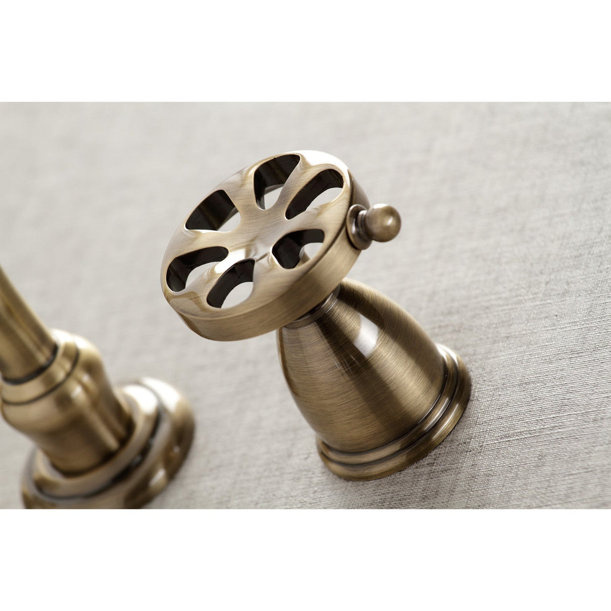 Belknap KS3023RX Two-Handle 3-Hole Wall Mount Roman Tub Faucet, Antique Brass