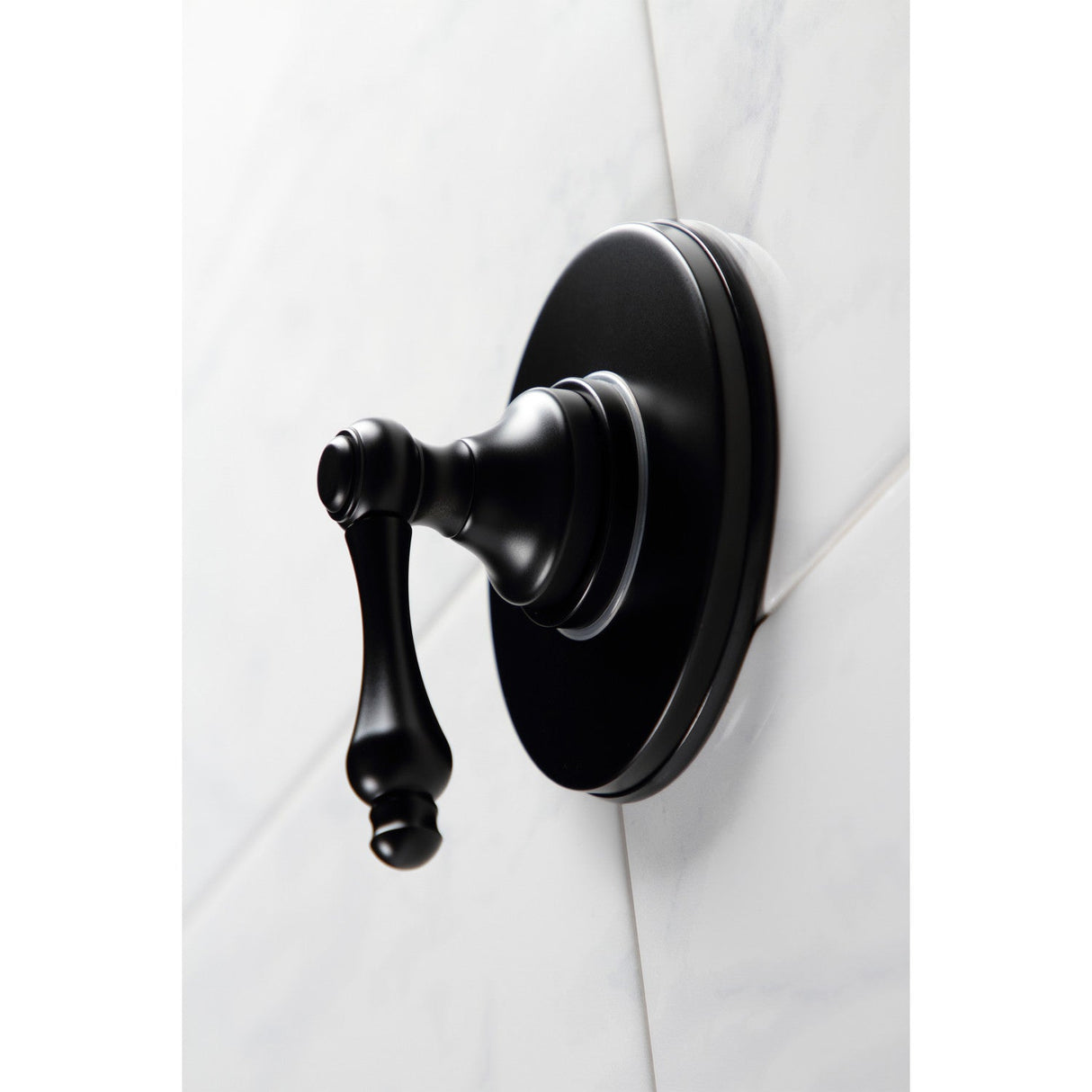 KS3030AL Single-Handle Wall Mount Three-Way Diverter Valve with Trim Kit, Matte Black