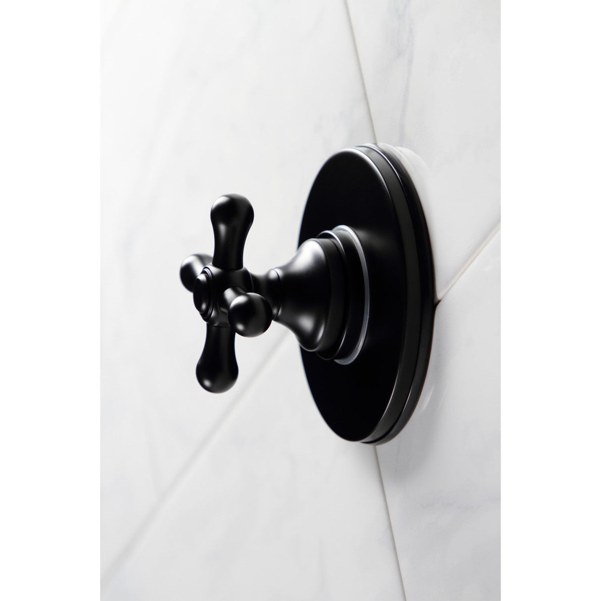 KS3030AX Single-Handle Wall Mount Three-Way Diverter Valve with Trim Kit, Matte Black