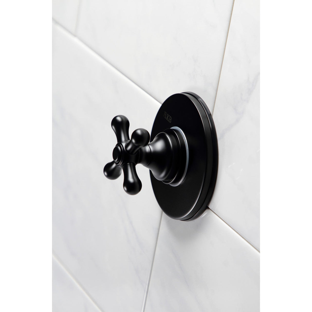 KS3030AX Single-Handle Wall Mount Three-Way Diverter Valve with Trim Kit, Matte Black