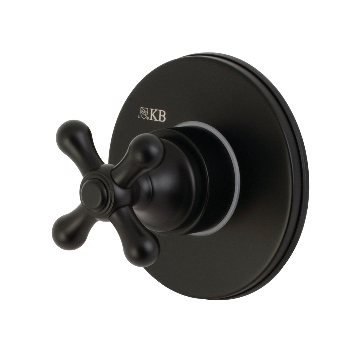 KS3030AX Single-Handle Wall Mount Three-Way Diverter Valve with Trim Kit, Matte Black