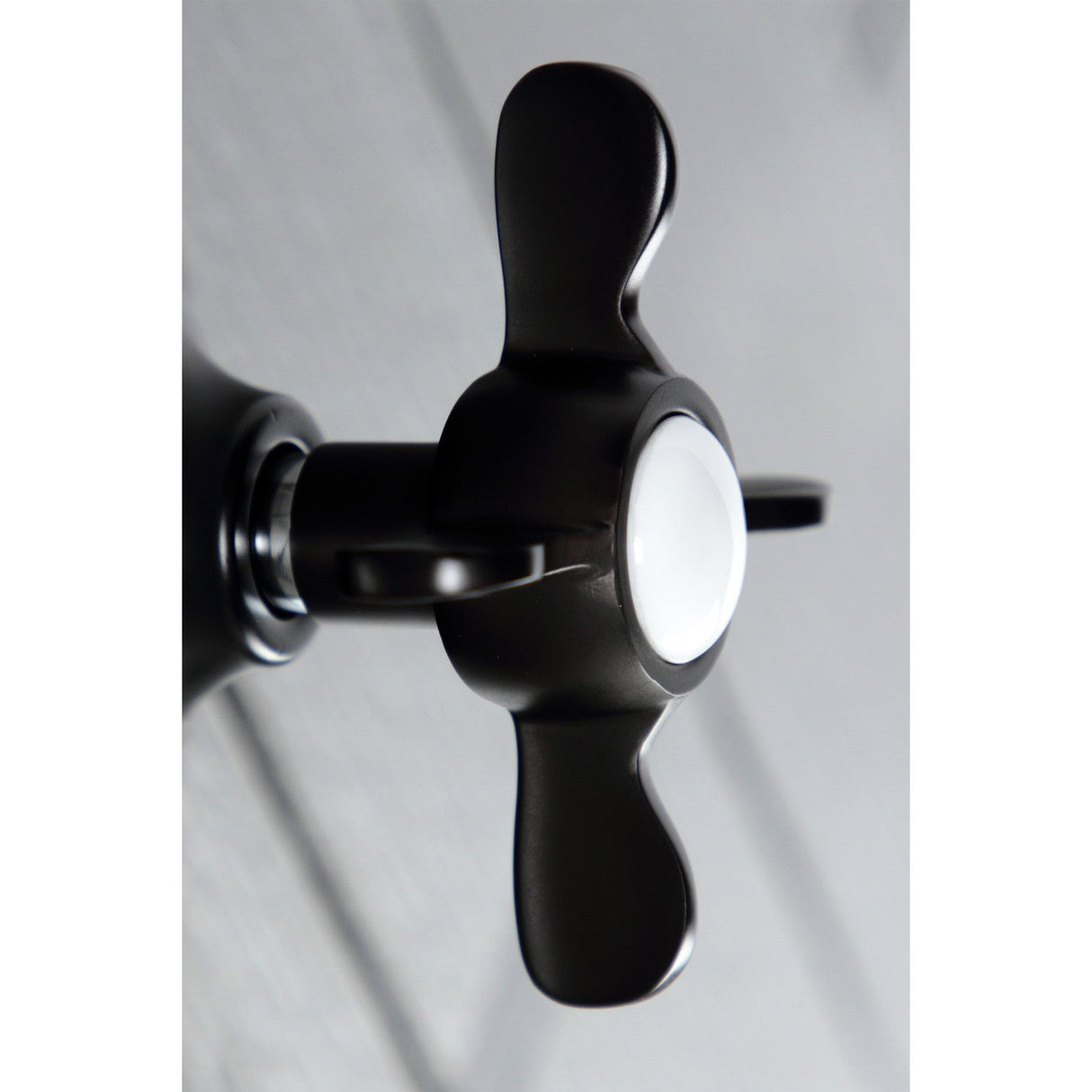 KS3030BEX Single-Handle Wall Mount Three-Way Diverter Valve with Trim Kit, Matte Black