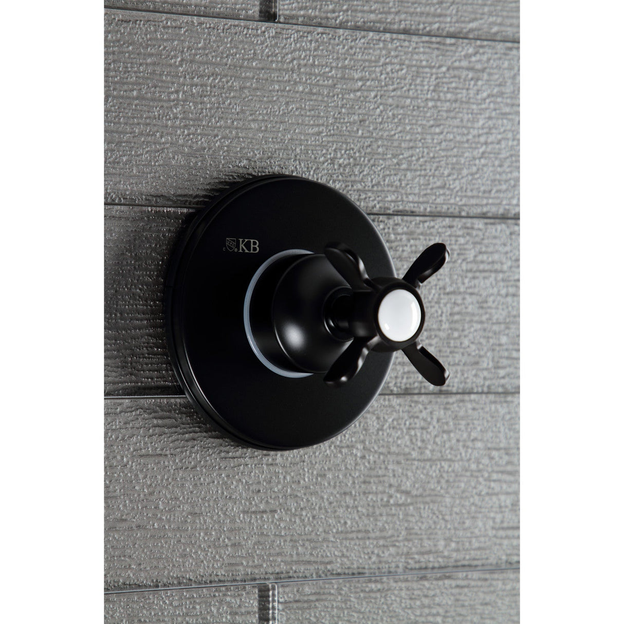 KS3030BEX Single-Handle Wall Mount Three-Way Diverter Valve with Trim Kit, Matte Black