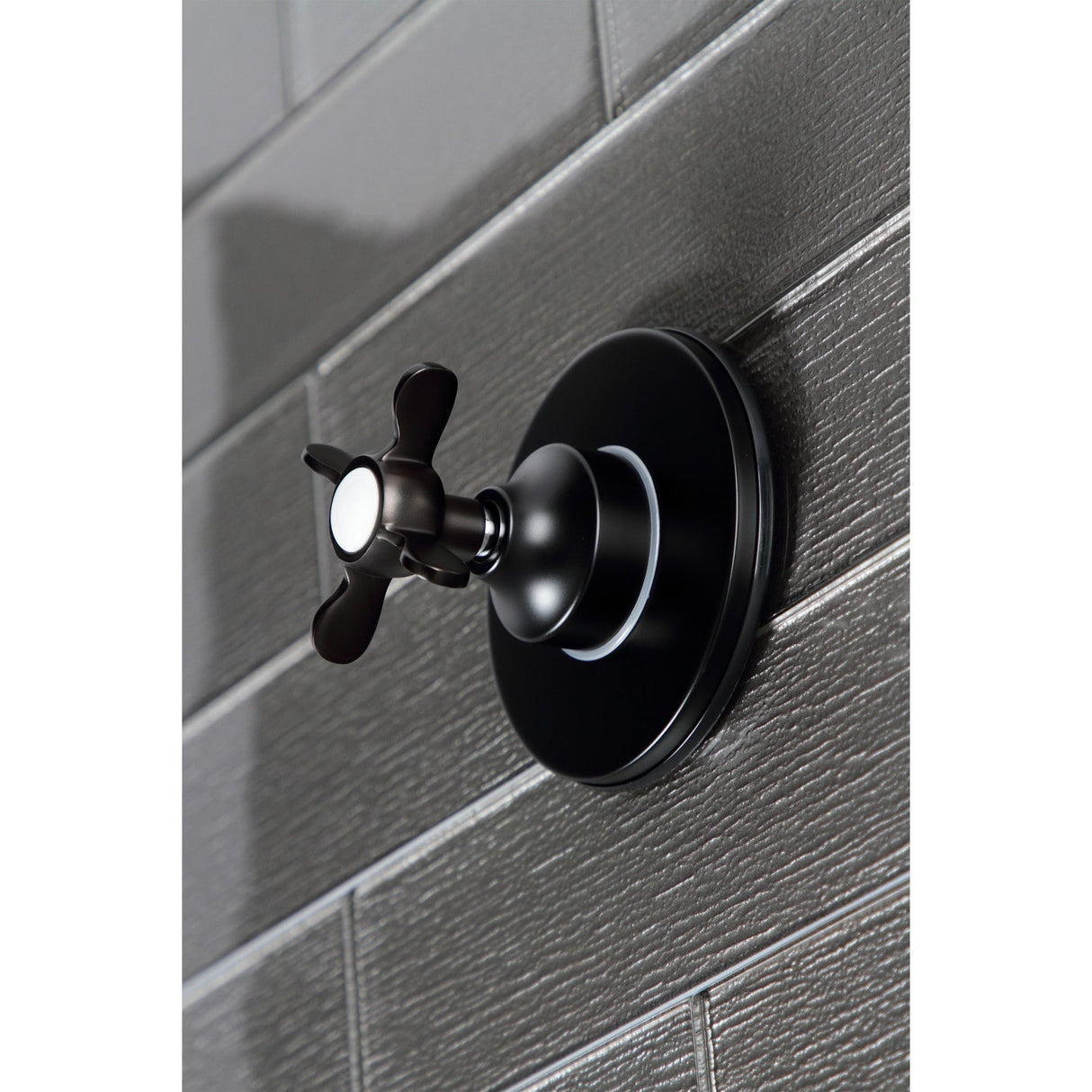 KS3030BEX Single-Handle Wall Mount Three-Way Diverter Valve with Trim Kit, Matte Black