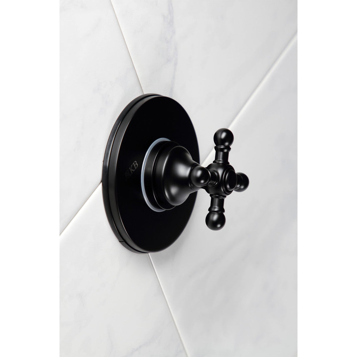 KS3030BX Single-Handle Wall Mount Three-Way Diverter Valve with Trim Kit, Matte Black