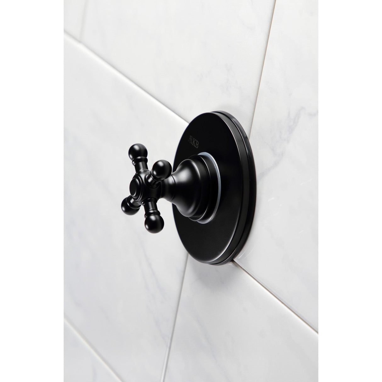KS3030BX Single-Handle Wall Mount Three-Way Diverter Valve with Trim Kit, Matte Black