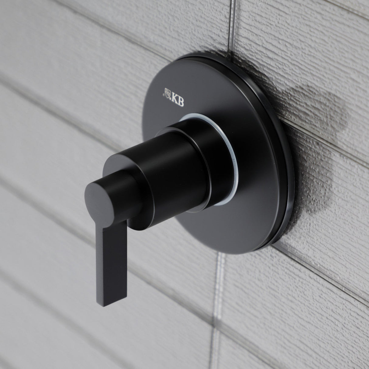 NuvoFusion KS3030NDL Single-Handle Wall Mount Three-Way Diverter Valve with Trim Kit, Matte Black