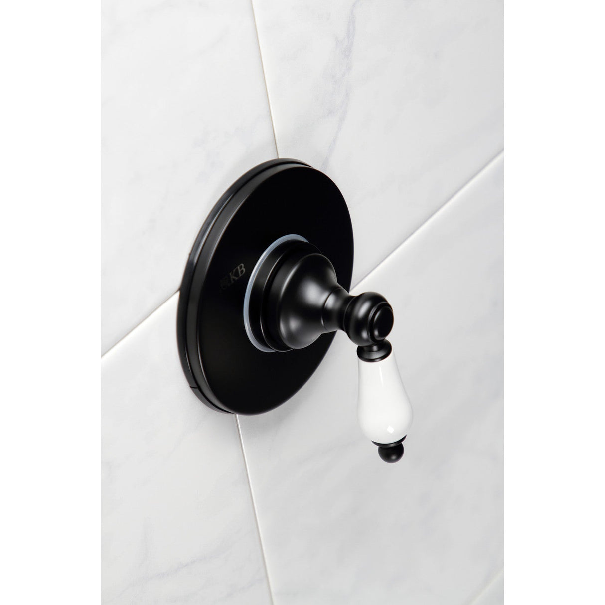 KS3030PL Single-Handle Wall Mount Three-Way Diverter Valve with Trim Kit, Matte Black
