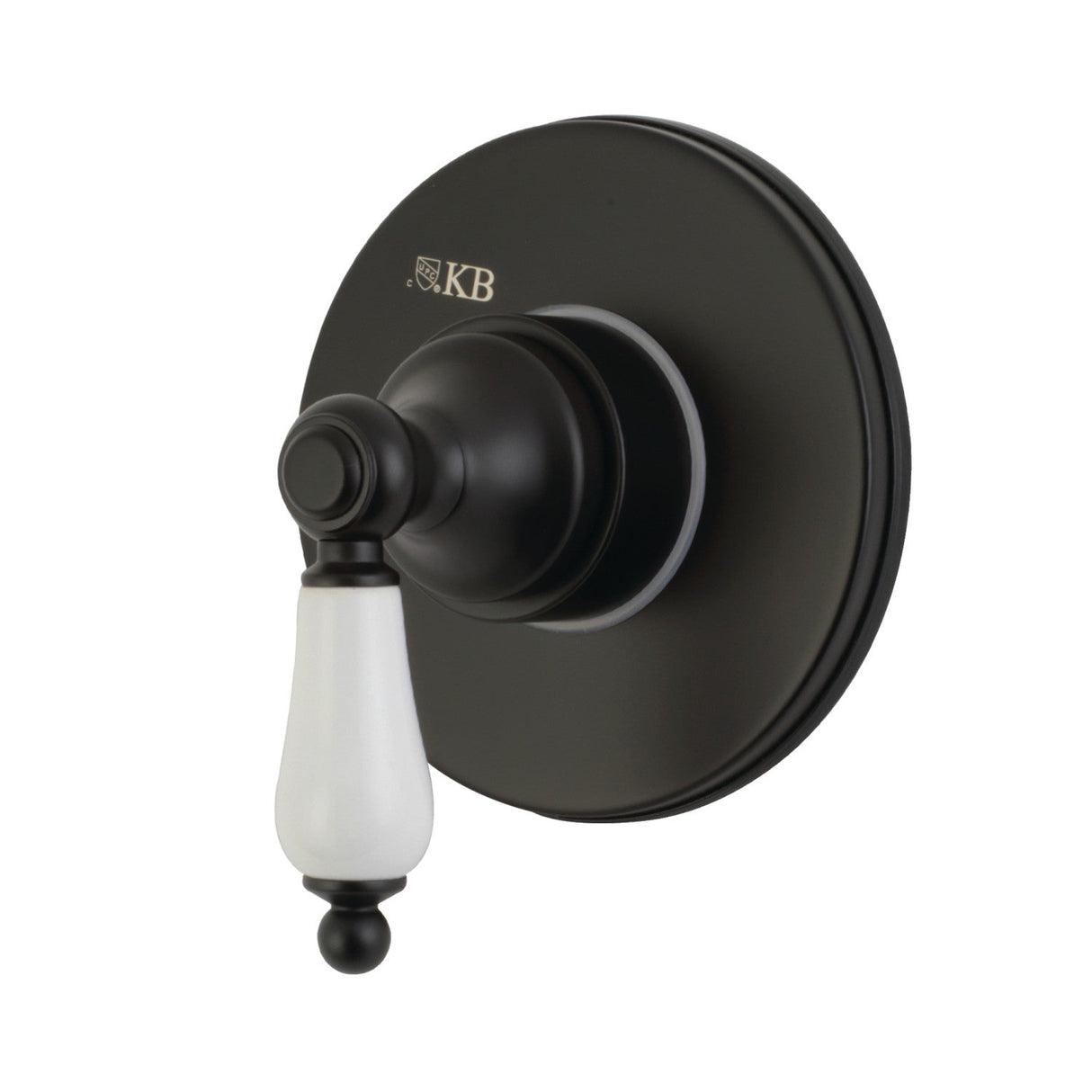 KS3030PL Single-Handle Wall Mount Three-Way Diverter Valve with Trim Kit, Matte Black