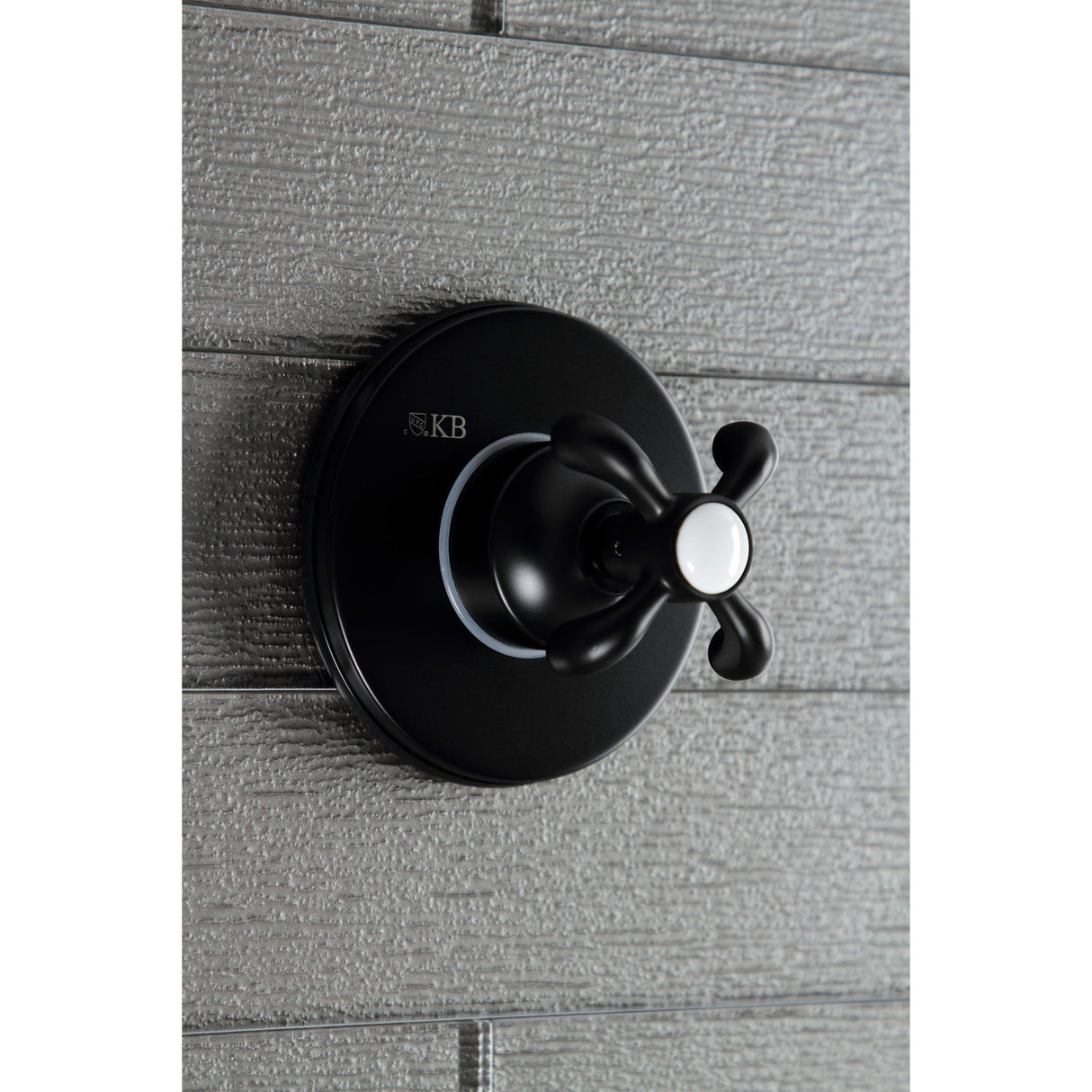 KS3030TX Single-Handle Wall Mount Three-Way Diverter Valve with Trim Kit, Matte Black