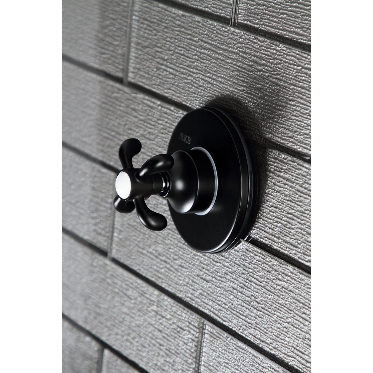 KS3030TX Single-Handle Wall Mount Three-Way Diverter Valve with Trim Kit, Matte Black