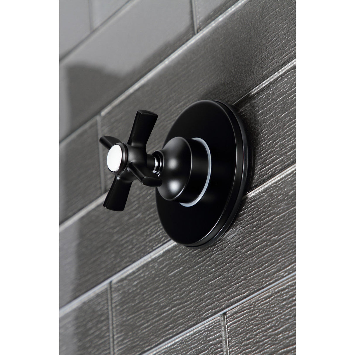 KS3030ZX Single-Handle Wall Mount Three-Way Diverter Valve with Trim Kit, Matte Black