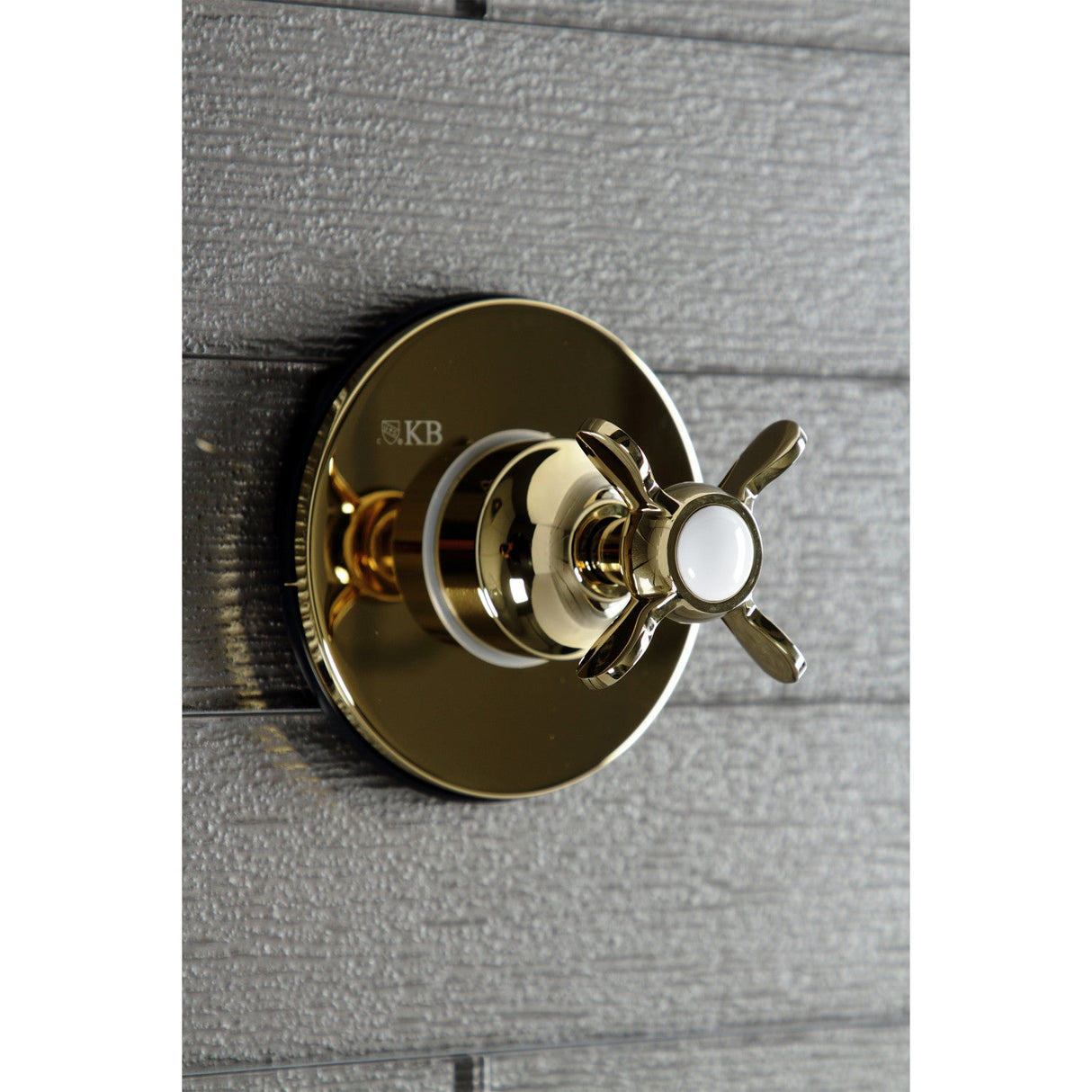 KS3032BEX Single-Handle Wall Mount Three-Way Diverter Valve with Trim Kit, Polished Brass