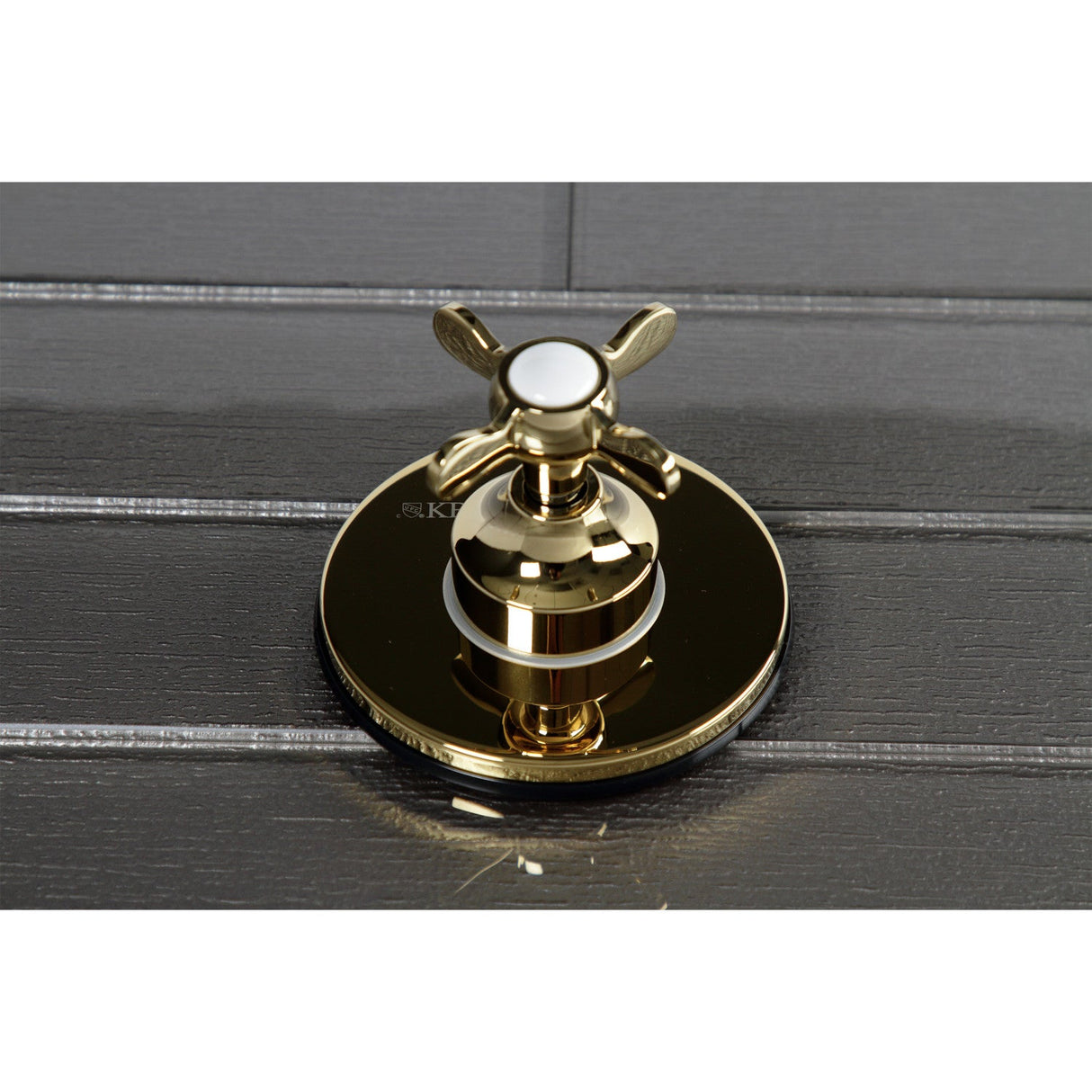 KS3032BEX Single-Handle Wall Mount Three-Way Diverter Valve with Trim Kit, Polished Brass