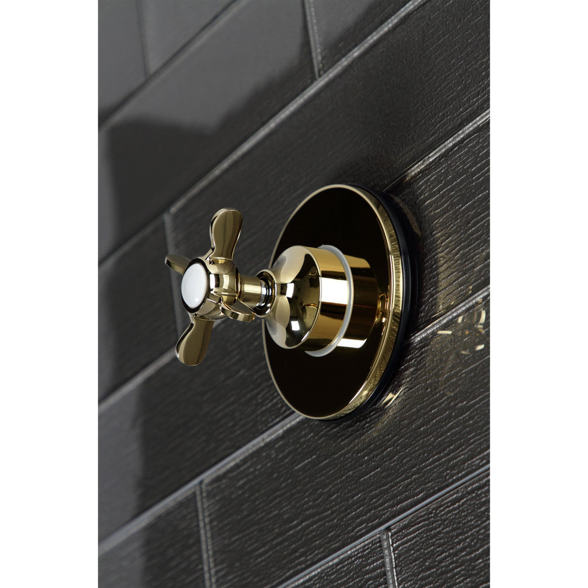KS3032BEX Single-Handle Wall Mount Three-Way Diverter Valve with Trim Kit, Polished Brass