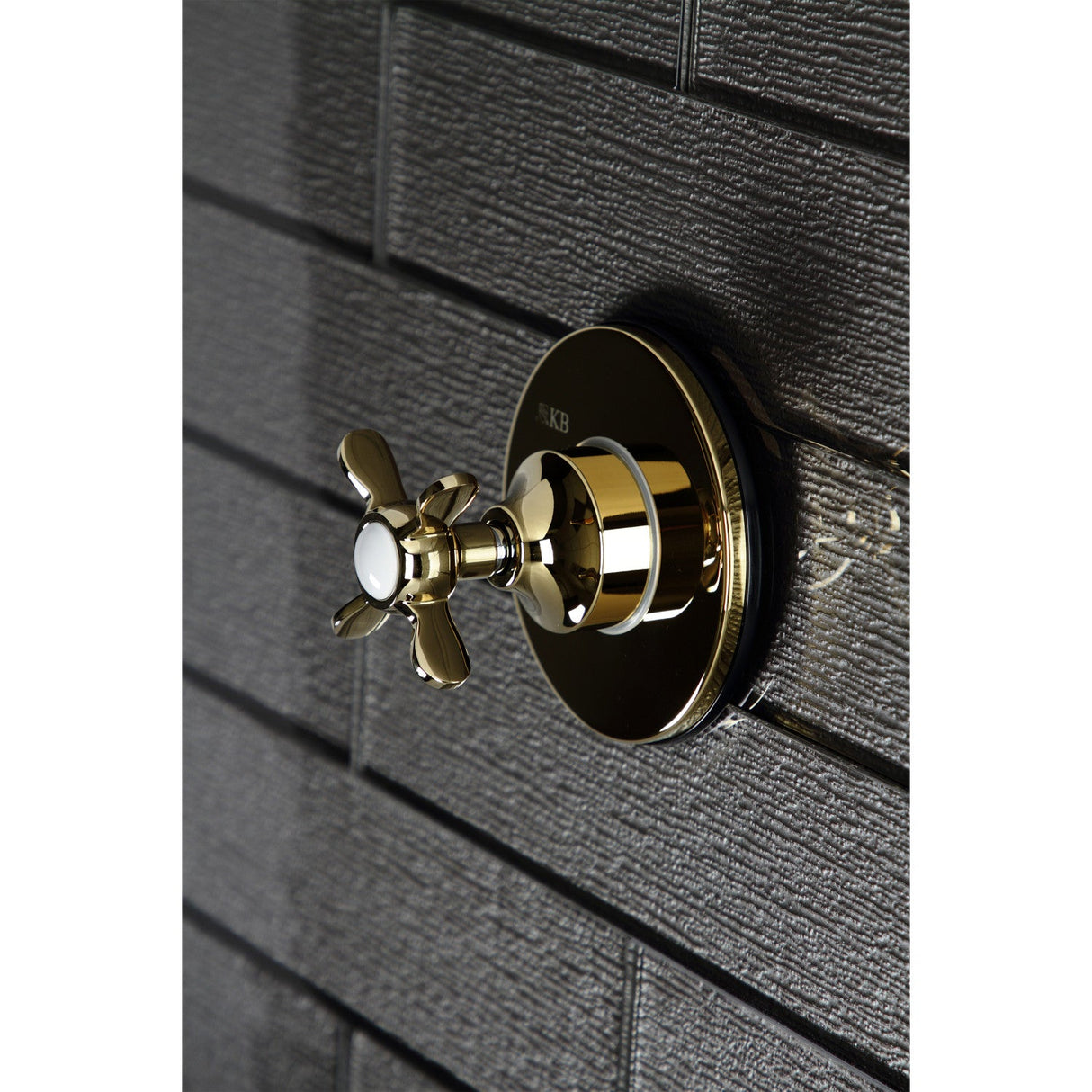 KS3032BEX Single-Handle Wall Mount Three-Way Diverter Valve with Trim Kit, Polished Brass