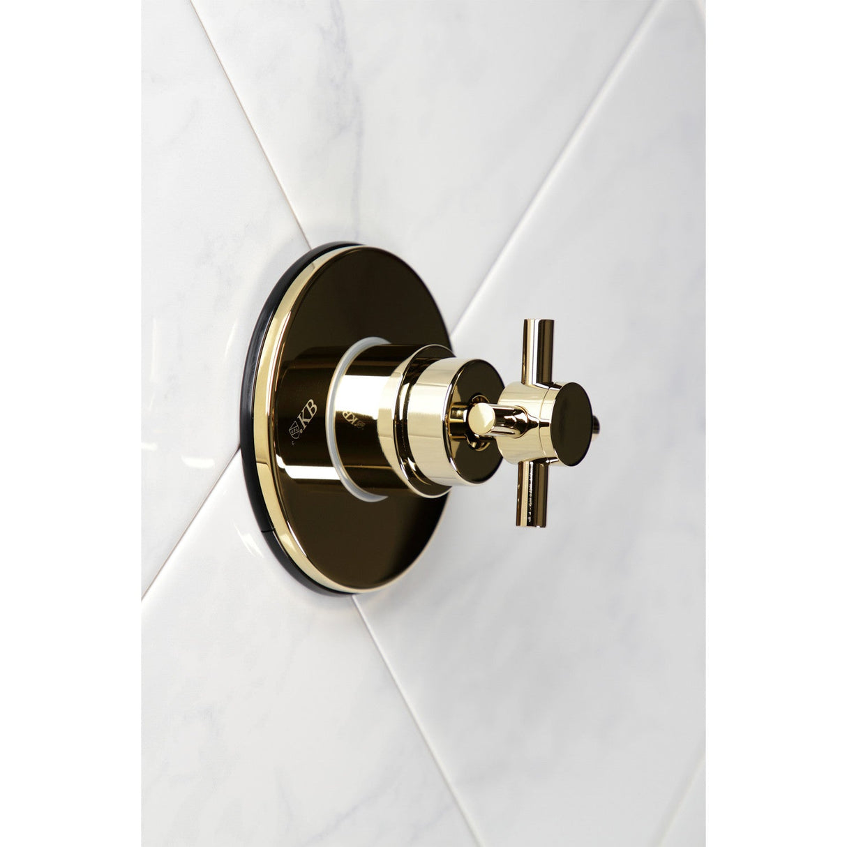 Concord KS3032DX Single-Handle Wall Mount Three-Way Diverter Valve with Trim Kit, Polished Brass