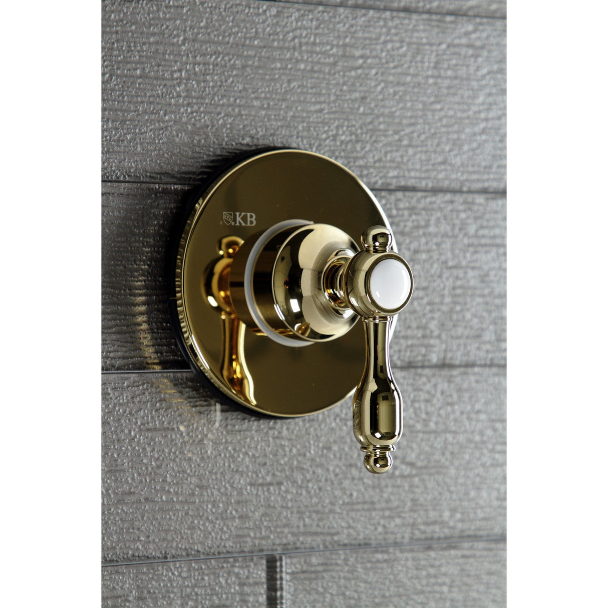 Tudor KS3032TAL Single-Handle Wall Mount Three-Way Diverter Valve with Trim Kit, Polished Brass