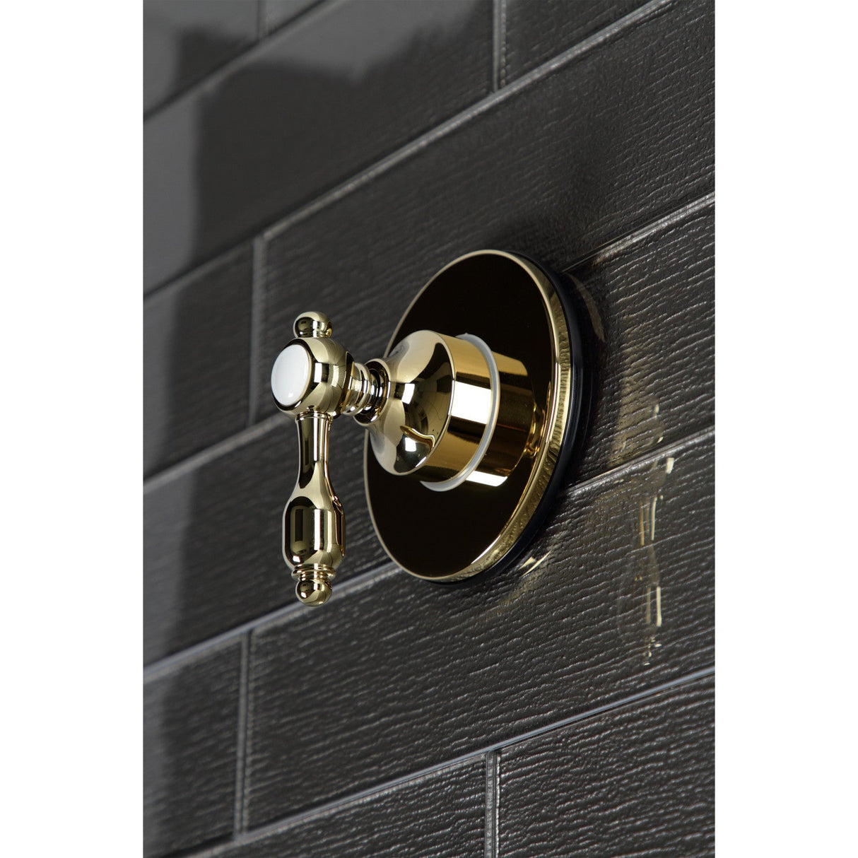 Tudor KS3032TAL Single-Handle Wall Mount Three-Way Diverter Valve with Trim Kit, Polished Brass