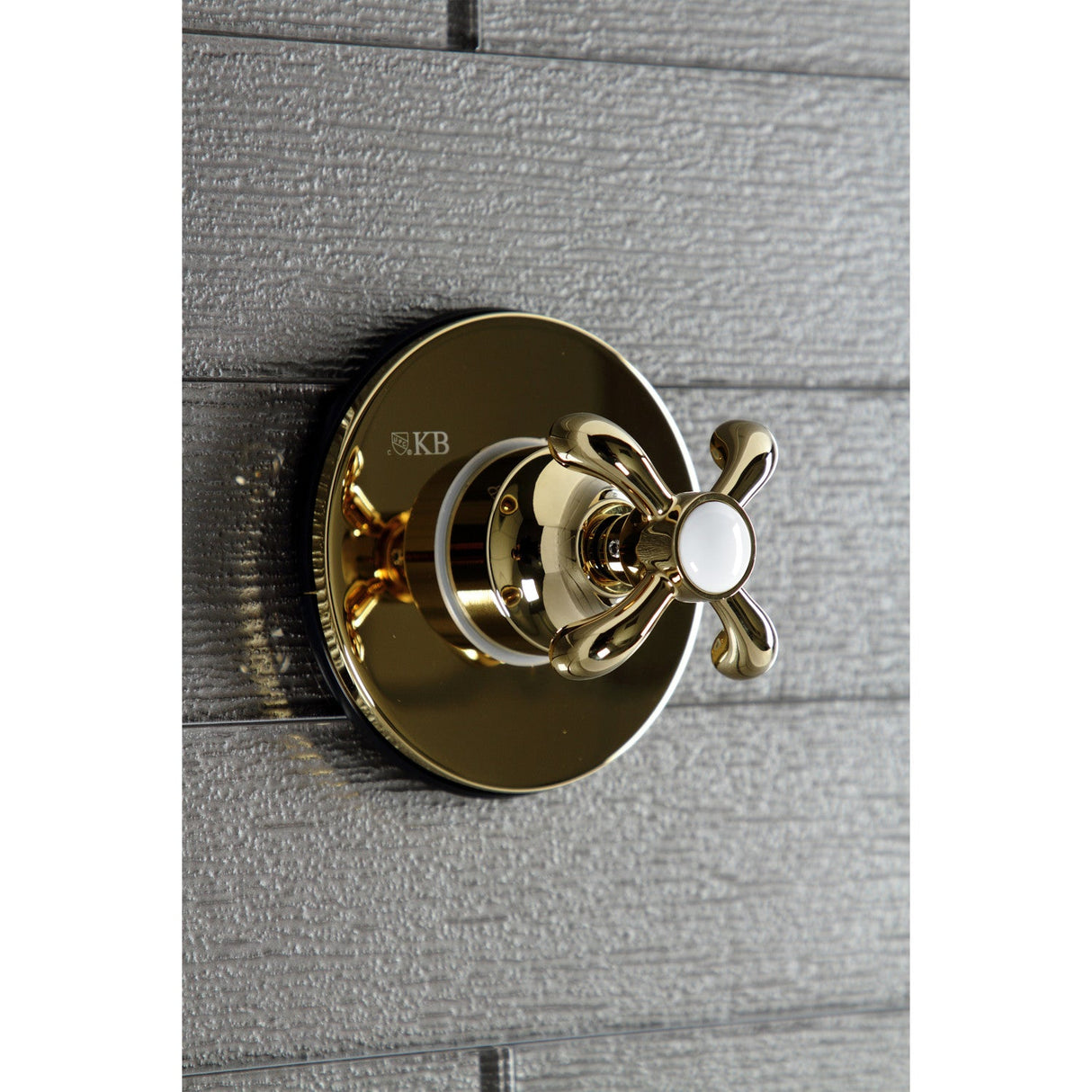 KS3032TX Single-Handle Wall Mount Three-Way Diverter Valve with Trim Kit, Polished Brass