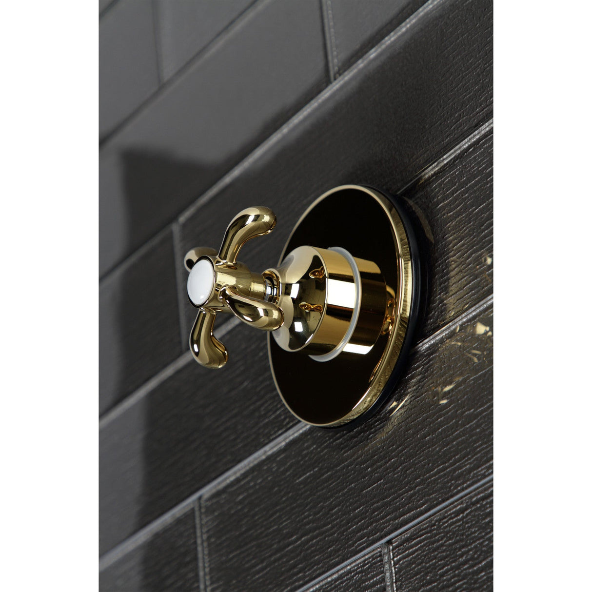 KS3032TX Single-Handle Wall Mount Three-Way Diverter Valve with Trim Kit, Polished Brass