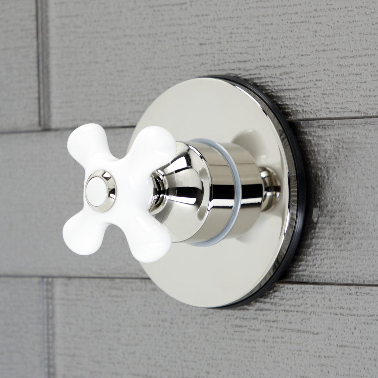 KS3036PX Single-Handle Wall Mount Three-Way Diverter Valve with Trim Kit, Polished Nickel