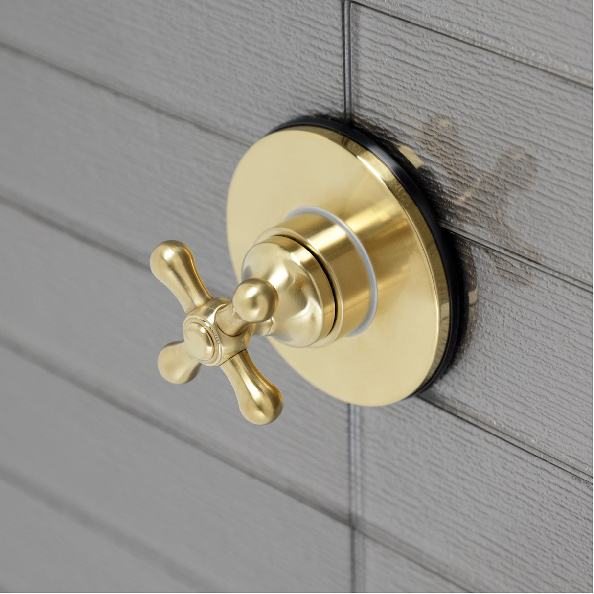 KS3037AX Single-Handle Wall Mount Three-Way Diverter Valve with Trim Kit, Brushed Brass