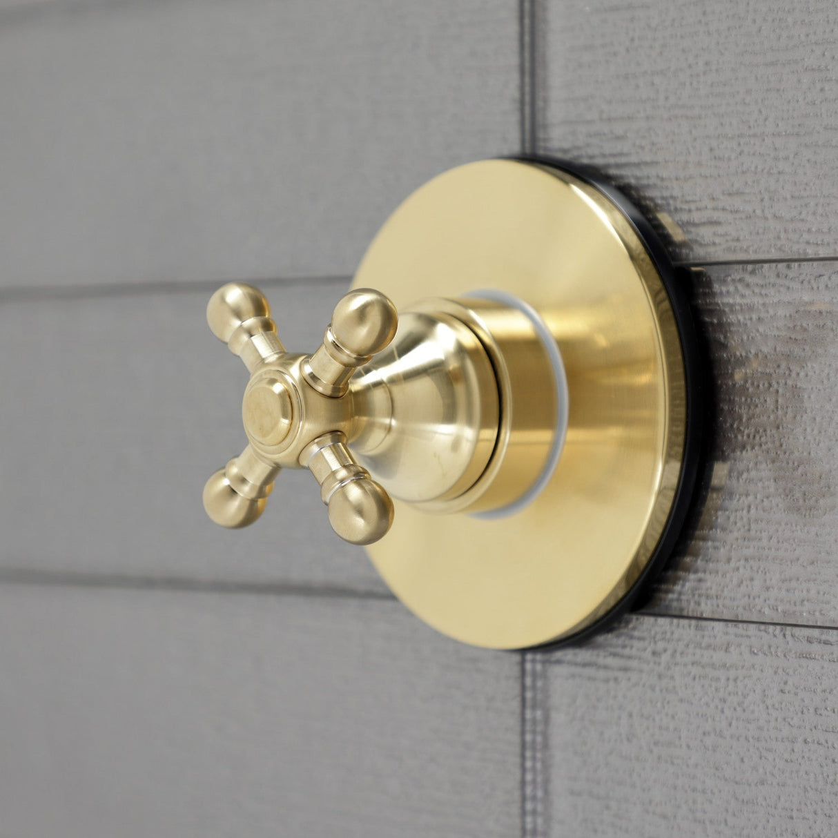 KS3037BX Single-Handle Wall Mount Three-Way Diverter Valve with Trim Kit, Brushed Brass