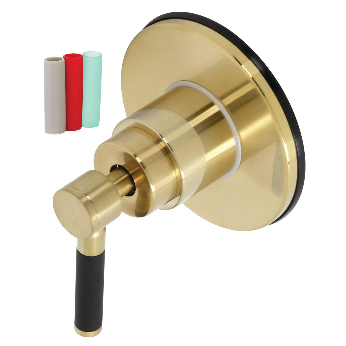 Kaiser KS3037DKL Single-Handle Wall Mount Three-Way Diverter Valve with Trim Kit, Brushed Brass
