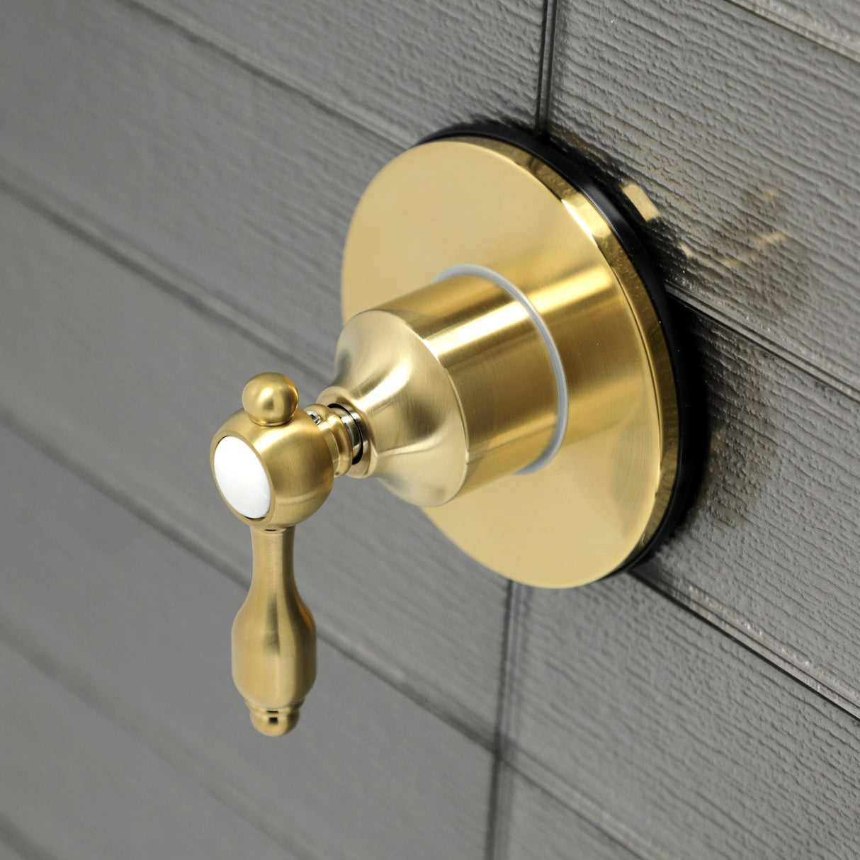 Tudor KS3037TAL Single-Handle Wall Mount Three-Way Diverter Valve with Trim Kit, Brushed Brass