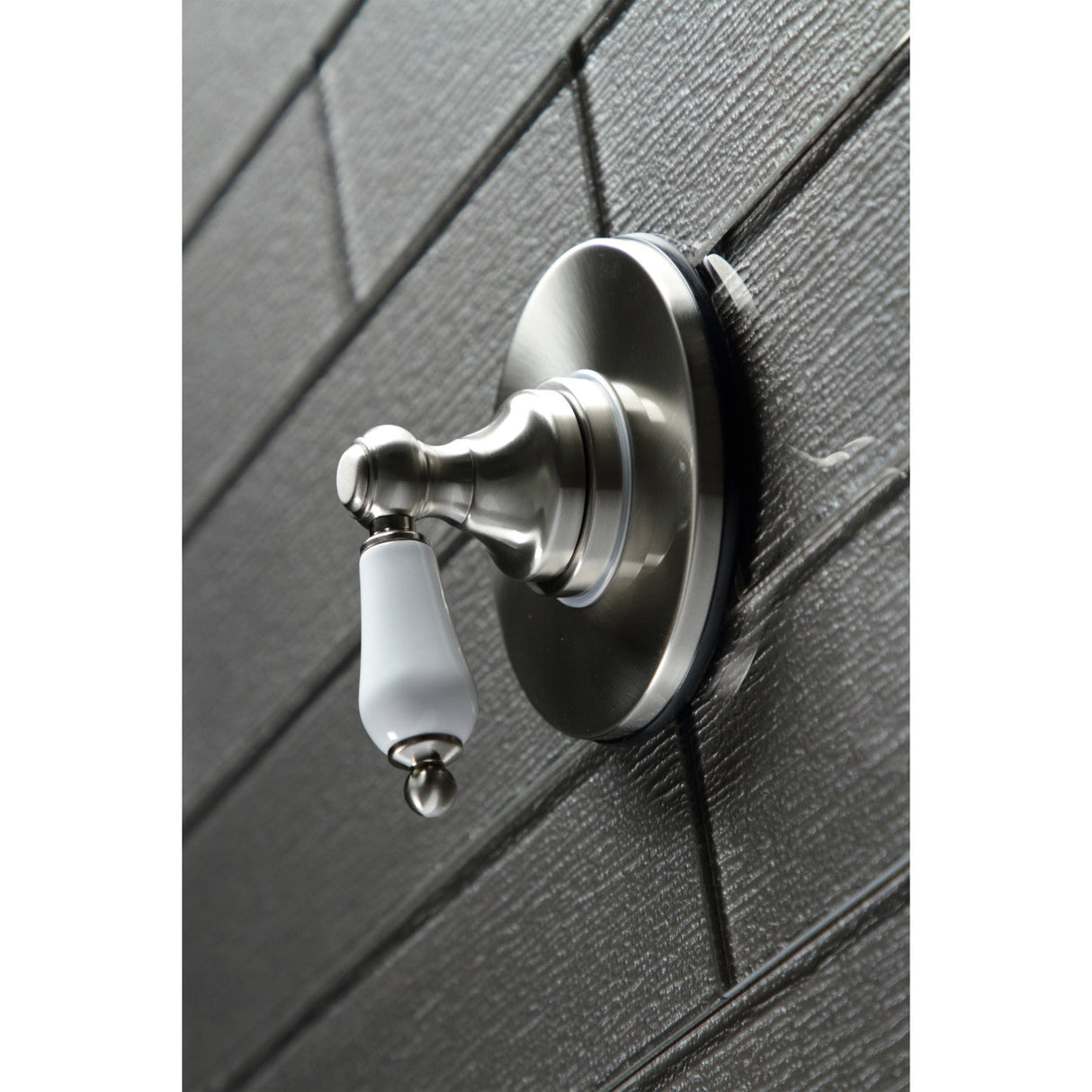 KS3038PL Single-Handle Wall Mount Three-Way Diverter Valve with Trim Kit, Brushed Nickel