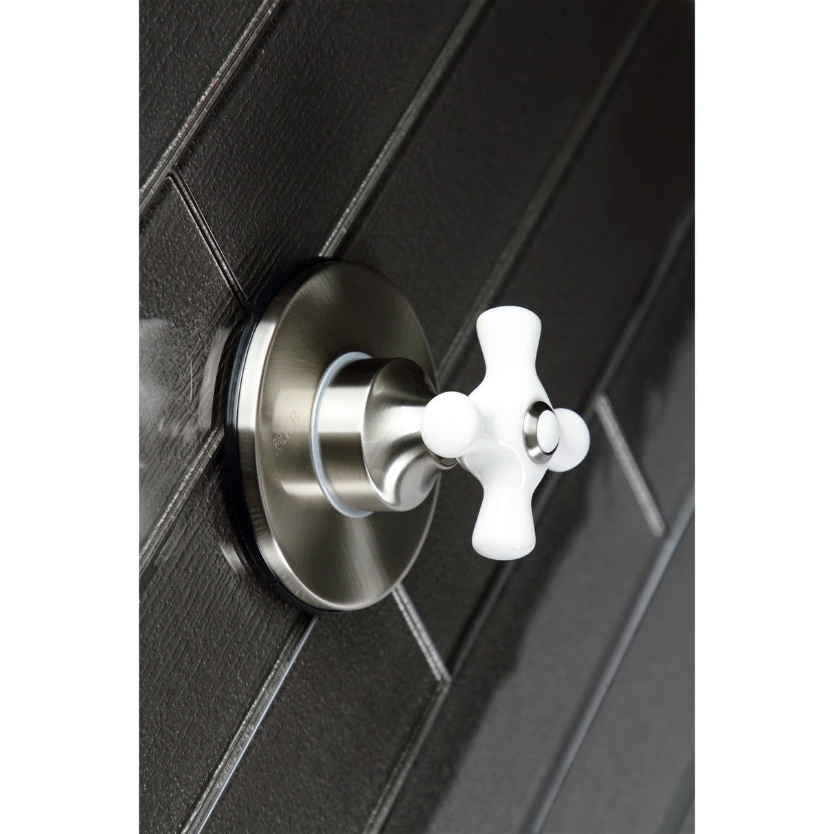 KS3038PX Single-Handle Wall Mount Three-Way Diverter Valve with Trim Kit, Brushed Nickel