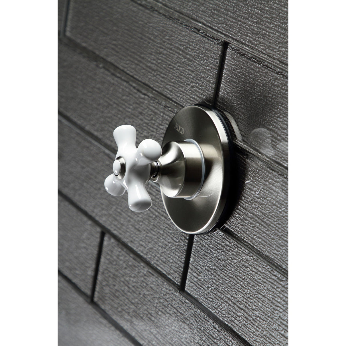 KS3038PX Single-Handle Wall Mount Three-Way Diverter Valve with Trim Kit, Brushed Nickel