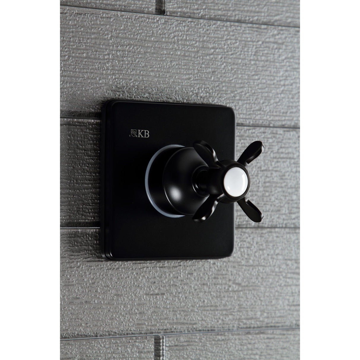KS3040BEX Single-Handle Wall Mount Three-Way Diverter Valve with Trim Kit, Matte Black